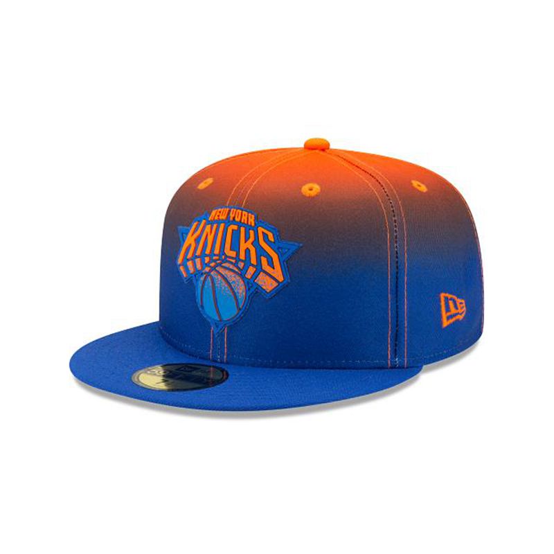 NBA New York Knicks Back Half 59Fifty Fitted (SKK5720) - Blue New Era Caps